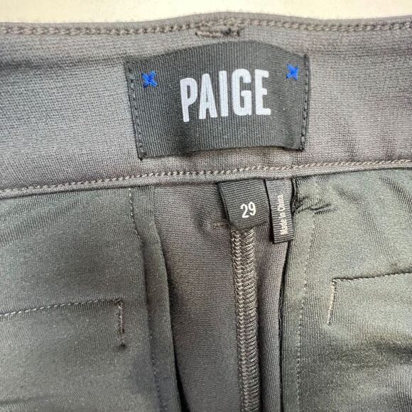 Paige Men's Flat Front Slim Fit Stretch Straight Leg Dress Pants Gray Size 29 - Picture 6 of 6